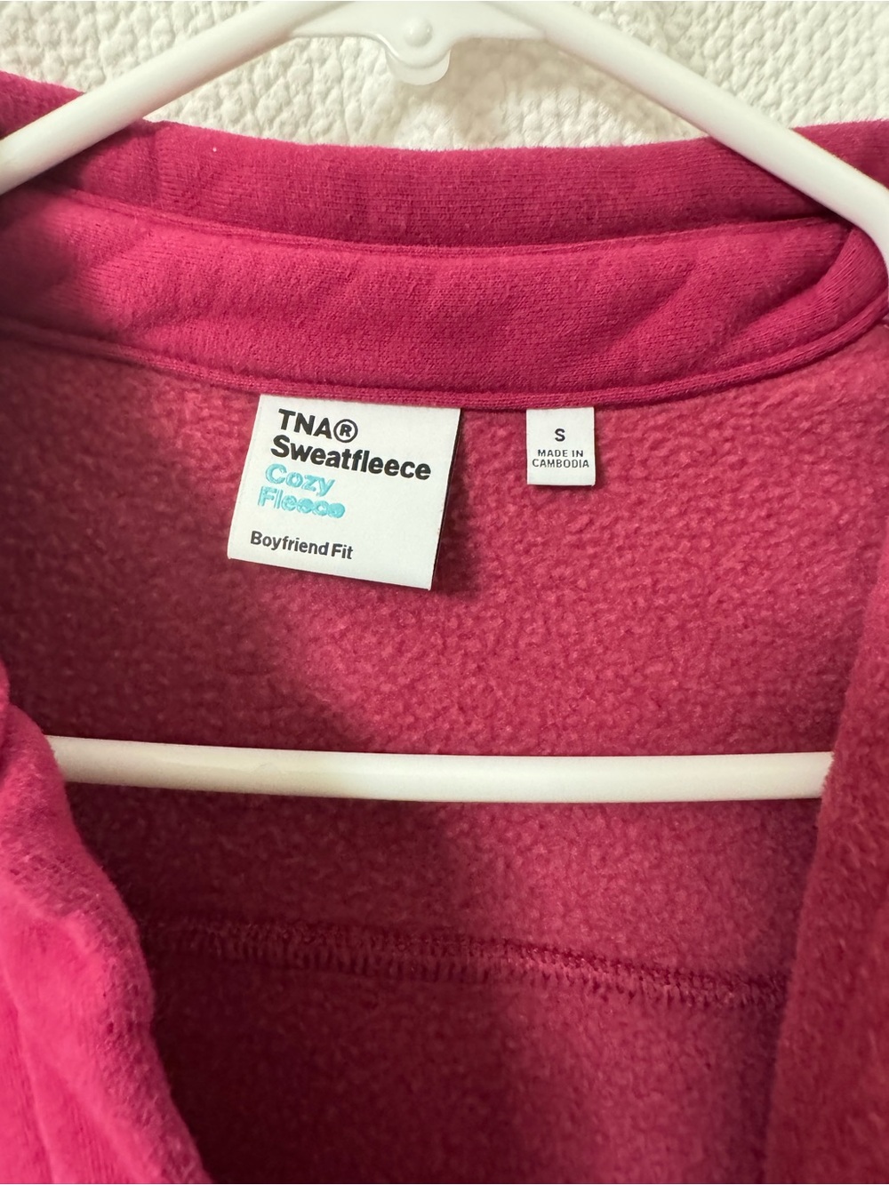 TNA Fuchsia Button-Front Fleece Jacket - Picture 2 of 3